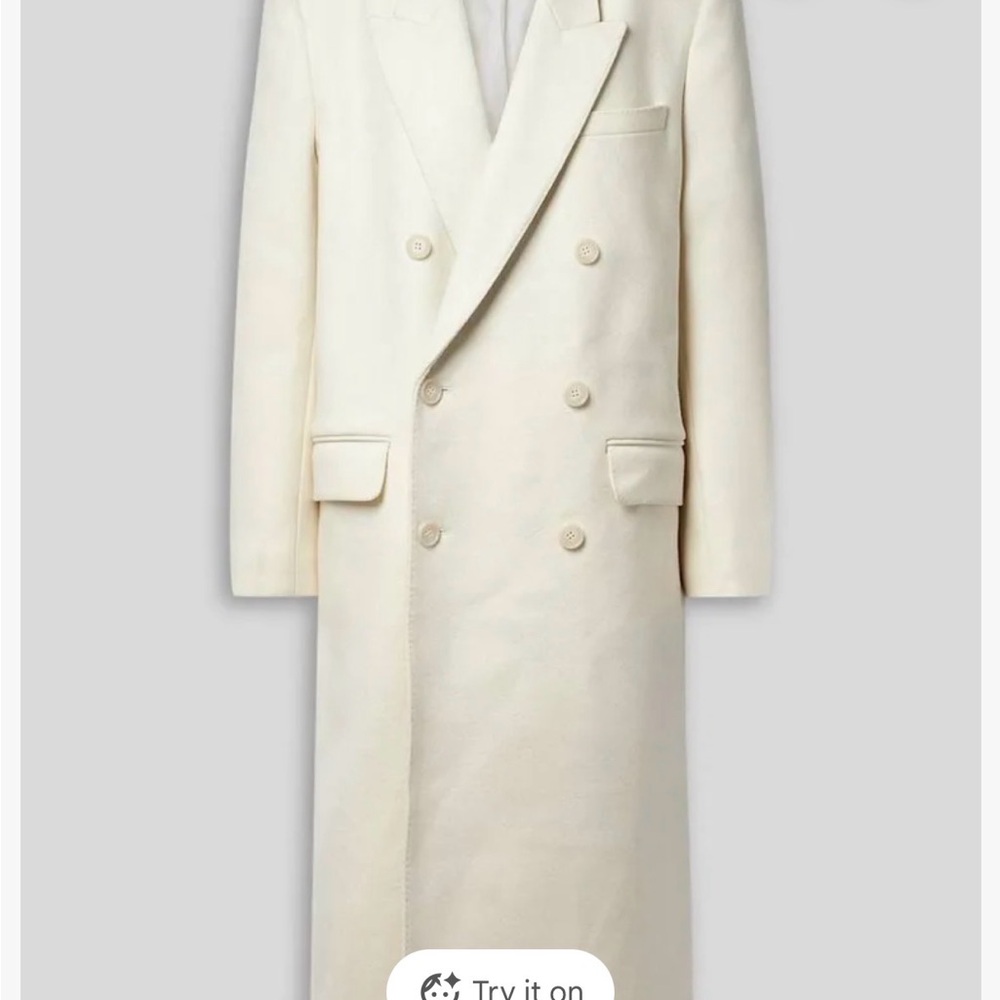 Nili Lotan Elegant Cream Double-Breasted Coat